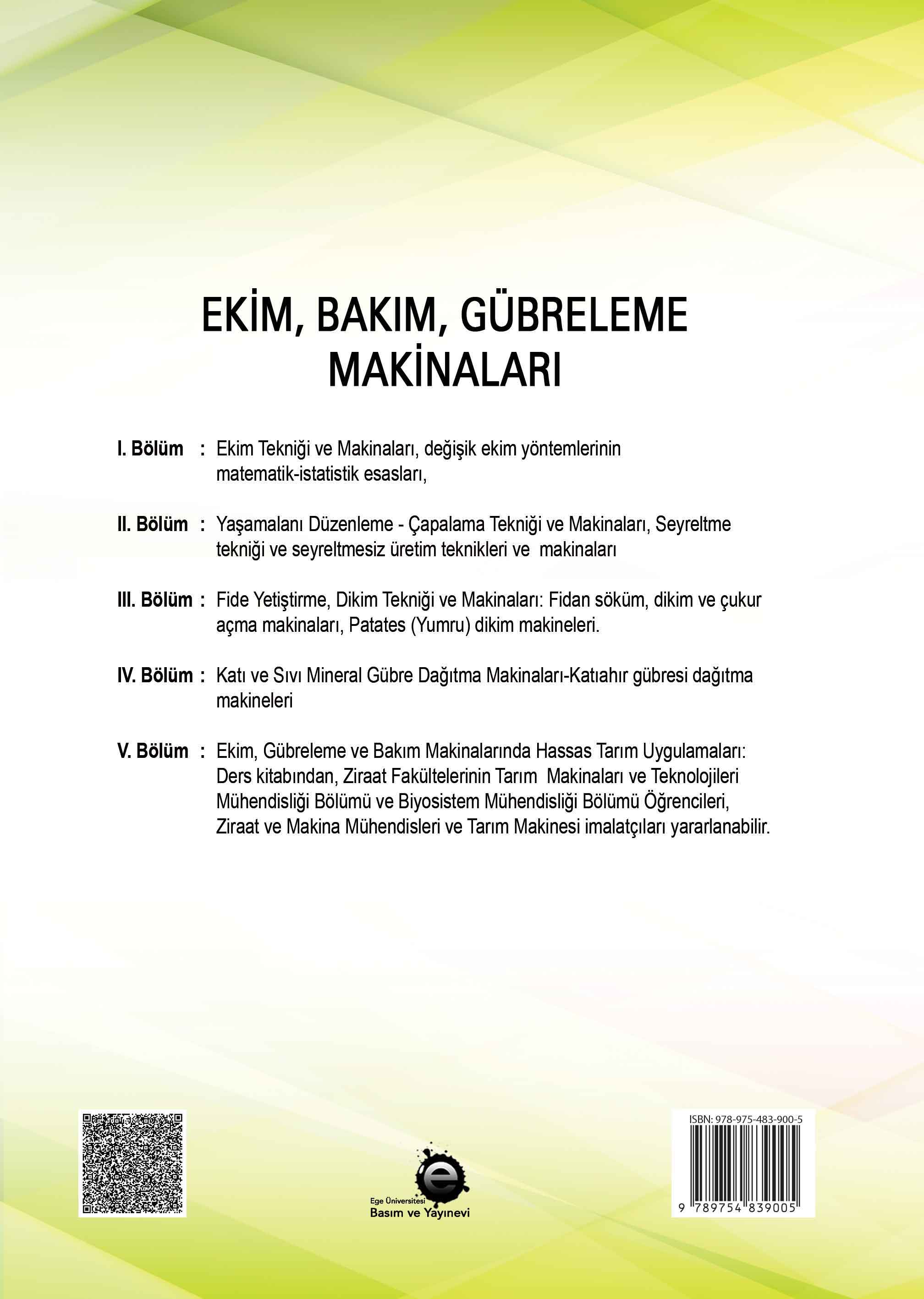 Ekim, Bakım, Gübreleme Makinaları 